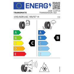 Wzmacniana Opona TRANSMATE 195/60R16C TRANSEASON VAN 99/97H 3PMSF